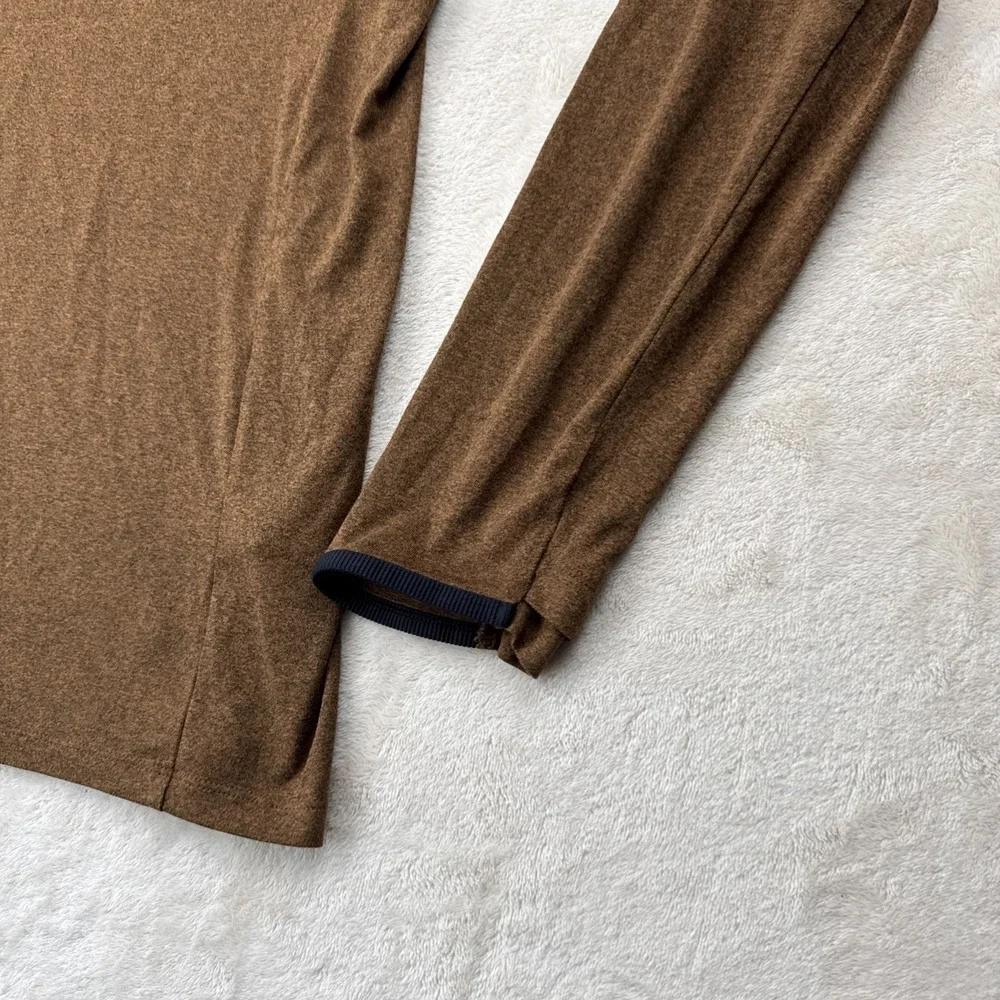 REI‎ Co-op Quarter Zip Pullover Mens XL Brown Heather Long Sleeve Stretch 140973